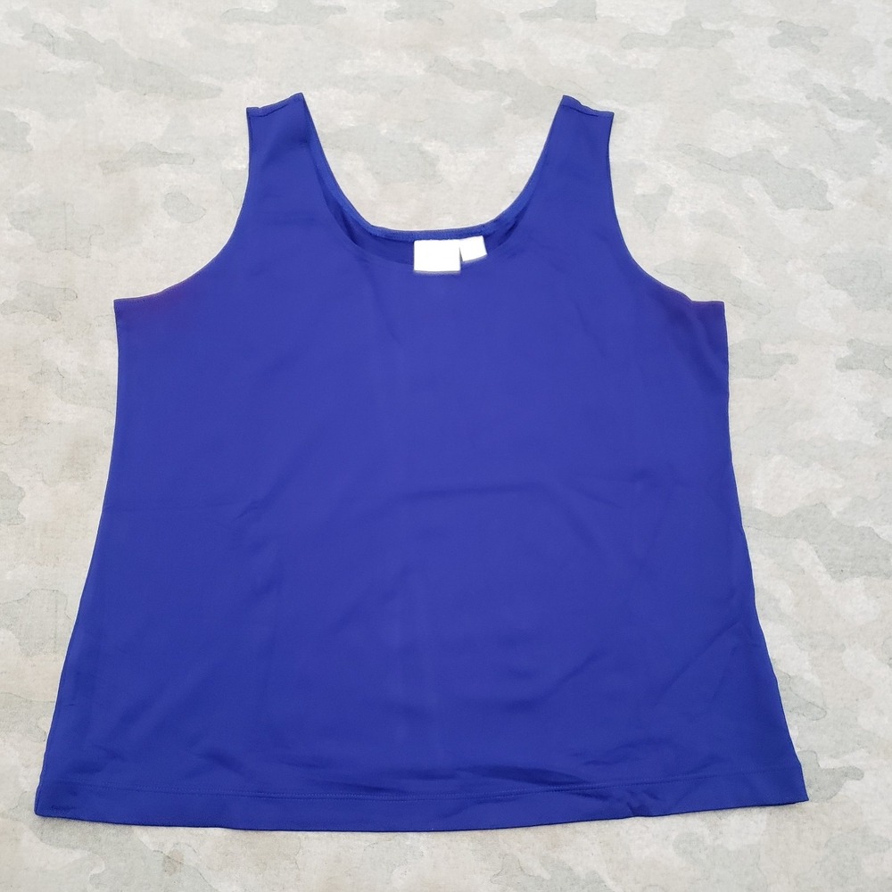 Chico's Tank Top Womens 2 Blue Sleeveless Minimalist Classic